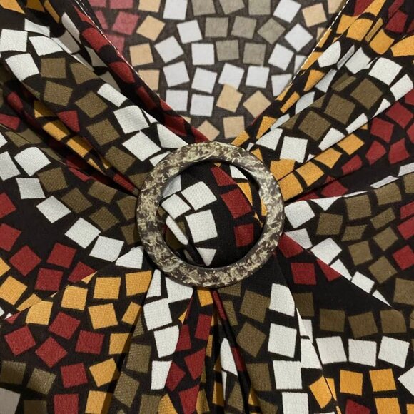 Creative Design Works Artsy Retro Geometric Print Top - Picture 3 of 9